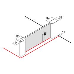 Kermi Seitenwand Pasa XP UWD 1850x750x31mm ESG Klar 8mm Silber Mattglanz Anschlag ... KERMI-PXUWD075181AK 4046383932183 (Abb. 1)