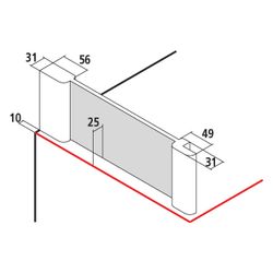 Kermi Seitenwand Pasa XP UWD 1850x750x31mm ESG Klar 8mm Silber Mattglanz Anschlag ... KERMI-PXUWD075181AK 4046383932183 (Abb. 1)