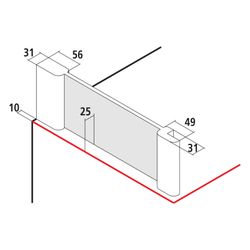 Kermi Seitenwand Pasa XP UWD 1850x750x31mm ESG Klar 8mm Silber Mattglanz Anschlag ... KERMI-PXUWD075181AK 4046383932183 (Abb. 1)