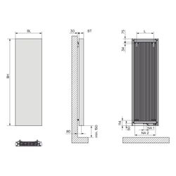 Kermi Pateo Flair Designheizkörper vertikal 1870x102x670mm, 1154W bei 45/35/20 G... KERMI-PSR2L19670108XK 4063769545997 (Abb. 1)