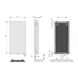 Kermi x2 Pateo-E-Zusatzbetrieb Designheizkörper 1925x68x700mm WRX 690W, Glanzsil... KERMI-PSR21190070WSXK 4051487284168 (Abb. 1)