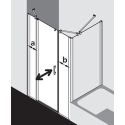 Kermi Duschkabine Pega Pendeltür 1F mit Festfeld 1AL 1850x1000x22mm ESG SR Arena C... KERMI-PE1AL10018VZK 4051484498483 (Abb. 1)
