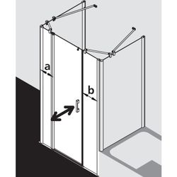 Kermi Duschkabine Pega Pendeltür 1F mit Festfeld 1AL 2000x1430x22mm ESG SR Arena C... KERMI-PE1AL14320VNK 4051484500124 (Abb. 1)