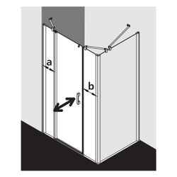 Kermi Duschkabine Pega Pendeltür 1F mit Festfeld 1AL 2000x1300x22mm ESG SR Arena C... KERMI-PE1AL13020VNK 4051484499725 (Abb. 1)