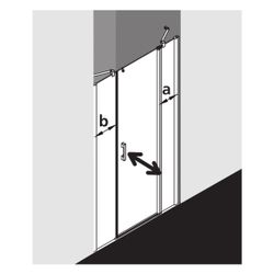 Kermi Pendeltür Pega 1F mit Festfeld 1AR 1850x1400x22mm ESG Klar 6mm Silber Hochgl... KERMI-PE1AR14018VAK 4051484502197 (Abb. 1)