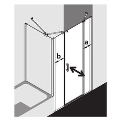 Kermi Duschkabine Pega Pendeltür 1F mit Festfeld 1AR 1850x1400x22mm ESG Klar 6mm S... KERMI-PE1AR14018VPK 4051484502234 (Abb. 1)