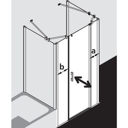 Kermi Duschkabine Pega Pendeltür 1F mit Festfeld 1AR 1850x1400x22mm ESG Klar 6mm S... KERMI-PE1AR14018VPK 4051484502234 (Abb. 1)