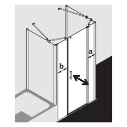 Kermi Duschkabine Pega Pendeltür 1F mit Festfeld 1AR 1850x1400x22mm ESG Klar 6mm S... KERMI-PE1AR14018VPK 4051484502234 (Abb. 1)