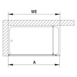 Kermi Walk-In Wall Pega TWF 1850x1400x27mm ESG Klar 6mm Silber Hochglanz Anschlag ... KERMI-PETWF14018VAK 4051484563730 (Abb. 1)