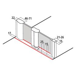 Kermi Duschkabine Pega Pendeltür 1F mit Festfeld 1GR 2000x1000x22mm ESG Klar 6mm S... KERMI-PE1GR10020VPK 4051484510734 (Abb. 1)