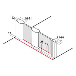 Kermi Duschkabine Pega Pendeltür 1F mit Festfeld 1GR 2000x1000x22mm ESG Klar 6mm S... KERMI-PE1GR10020VPK 4051484510734 (Abb. 1)
