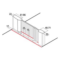 Kermi Duschkabine Pega Pendeltür 1F mit Festfeld 1OR 2000x1000x27mm ESG SR Arena C... KERMI-PE1OR10020VZK 4051484520382 (Abb. 1)