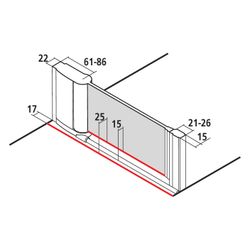 Kermi Duschkabine Pega Pendeltür 1F 1WL 1850x900x22mm ESG SR Opaco 6mm Silber Hoch... KERMI-PE1WL09018VUK 4051484525752 (Abb. 1)