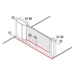 Kermi Duschkabine Pega Pendeltür 1F 1WL 1850x900x22mm ESG SR Opaco 6mm Silber Hoch... KERMI-PE1WL09018VUK 4051484525752 (Abb. 1)
