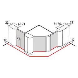 Kermi Duschkabine Pega Fünfeck Pendeltür Festfeld 53L 1850x1000x22mm ESG Klar 6mm ... KERMI-PE53L10018VAK 4051484528791 (Abb. 1)