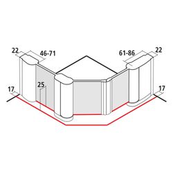 Kermi Duschkabine Pega Fünfeck Pendeltür Festfeld 53L 1850x1000x22mm ESG Klar 6mm ... KERMI-PE53L10018VAK 4051484528791 (Abb. 1)