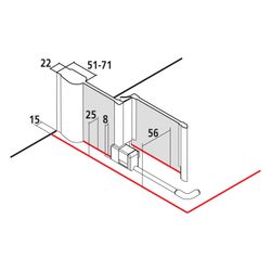Kermi Duschkabine Pega Eckeinstieg 2T Gleittür bodenfrei Halbteil C2R 2000x900x27m... KERMI-PEC2R09020VPK 4051484531067 (Abb. 1)