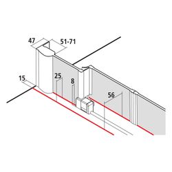 Kermi Duschkabine Pega Gleittür 4T bodenfrei Festfeld D4B 2000x1600x47mm ESG Klar ... KERMI-PED4B16020VAK 4051484539117 (Abb. 1)