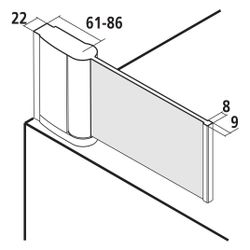 Kermi Badewannenaufsatz Pega Pendelflügel DFL 1500x750x27mm ESG Klar 6mm Silber Ho... KERMI-PEDFL07515VPK 4051484539711 (Abb. 1)