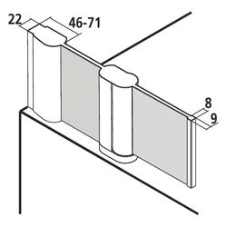 Kermi Badewannenaufsatz Pega Pendelflügel mit Festfeld DTL 1500x1100x27mm ESG Klar... KERMI-PEDTL11015VPK 4051484539919 (Abb. 1)
