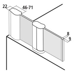 Kermi Badewannenaufsatz Pega Pendelflügel mit Festfeld DTL 1500x1100x27mm ESG Klar... KERMI-PEDTL11015VPK 4051484539919 (Abb. 1)
