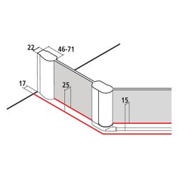 Kermi Duschkabine Pega Fünfeck Pendeltür Festfeld F50 2000x1000x27mm ESG Klar 6mm ... KERMI-PEF5010020VPK 4051484545217 (Abb. 1)