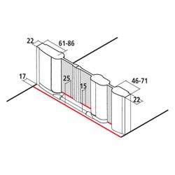 Kermi Duschkabine Pega Pendeltür mit Festfeld PFR 2000x1530x27mm ESG SR Arena C 6m... KERMI-PEPFR15320VNK 4051484549468 (Abb. 1)