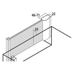 Kermi Seitenwand Pega verkürzt neben Badewanne TVO 1600x900x22mm ESG Klar 6mm Silb... KERMI-PETVO09016VAK 4051484569435 (Abb. 1)