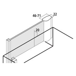 Kermi Seitenwand Pega verkürzt neben Badewanne TVO 1600x900x22mm ESG Klar 6mm Silb... KERMI-PETVO09016VAK 4051484569435 (Abb. 1)
