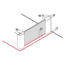 Kermi Seitenwand Pega TWD 2000x900x27mm ESG Klar 6mm Silber Hochglanz Anschlag lin... KERMI-PETWD09020VPK 4051484561279 (Abb. 1)