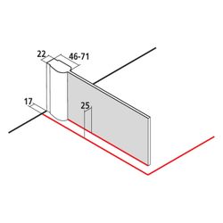 Kermi Walk-In Wall Pega TWF 1850x1400x27mm ESG Klar 6mm Silber Hochglanz Anschlag ... KERMI-PETWF14018VAK 4051484563730 (Abb. 1)