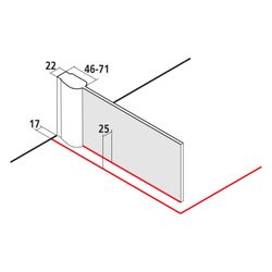 Kermi Walk-In Wall Pega TWF 1850x1400x27mm ESG Klar 6mm Silber Hochglanz Anschlag ... KERMI-PETWF14018VAK 4051484563730 (Abb. 1)