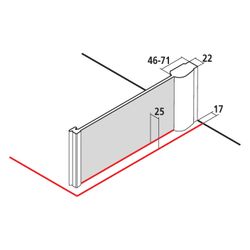 Kermi Seitenwand Pega TWO 2000x1200x22mm ESG Klar 6mm Silber Hochglanz Anschlag li... KERMI-PETWO12020VPK 4051484567479 (Abb. 1)
