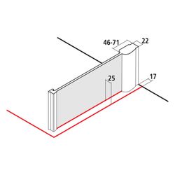 Kermi Seitenwand Pega TWO 2000x1200x22mm ESG Klar 6mm Silber Hochglanz Anschlag li... KERMI-PETWO12020VPK 4051484567479 (Abb. 1)