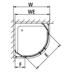 Kermi Duschkabine Raya Viertelkreis Pendel Festfeld P50 2000x800x32mm ESG Klar 6mm... KERMI-RAP5008020VPK 4051484203667 (Abb. 1)