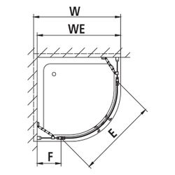 Kermi Duschkabine Raya Viertelkreis Pendel Festfeld P50 2000x800x32mm ESG Klar 6mm... KERMI-RAP5008020VPK 4051484203667 (Abb. 1)