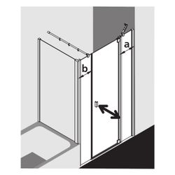 Kermi Duschkabine Raya Pendeltür 1F mit Festfeld 1AR 2000x1400x32mm ESG Klar 6mm S... KERMI-RA1AR140201PK 4051484415541 (Abb. 1)