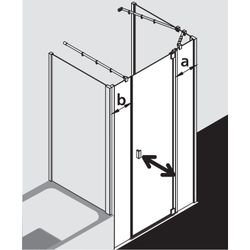 Kermi Duschkabine Raya Pendeltür 1F mit Festfeld 1AR 1850x1300x32mm ESG SR Opaco 6... KERMI-RA1AR130181YK 4051484415206 (Abb. 1)