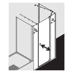 Kermi Duschkabine Raya Pendeltür 1F mit Festfeld 1AR 1850x1300x32mm ESG SR Opaco 6... KERMI-RA1AR130181YK 4051484415206 (Abb. 1)