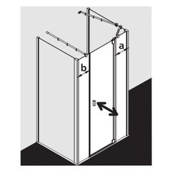 Kermi Duschkabine Raya Pendeltür 1F mit Festfeld 1AR 2000x1400x32mm ESG Klar 6mm S... KERMI-RA1AR140201PK 4051484415541 (Abb. 1)