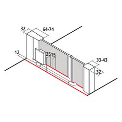 Kermi Duschkabine Raya Pendeltür 1F mit Festfeld 1OR 2000x1300x32mm ESG Klar 6mm S... KERMI-RA1OR130201PK 4051484420583 (Abb. 1)