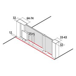 Kermi Duschkabine Raya Pendeltür 1F mit Festfeld 1OR 2000x1300x32mm ESG Klar 6mm S... KERMI-RA1OR130201PK 4051484420583 (Abb. 1)