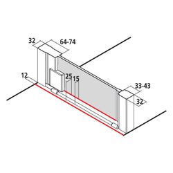 Kermi Pendeltür RAYA 1WL 0930x 2000 GAK: 880-910 SIHG ESG Klar STR3... KERMI-RA1WL09320VBK 4051484841852 (Abb. 1)