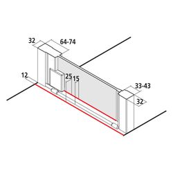Kermi Pendeltür RAYA 1WL 0930x 2000 GAK: 880-910 SIHG ESG Klar STR3... KERMI-RA1WL09320VBK 4051484841852 (Abb. 1)