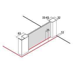 Kermi Seitenwand Raya TWD 2000x1000x32mm ESG Klar 6mm Silber Mattglanz Anschlag li... KERMI-RATWD100201PK 4051484207900 (Abb. 1)