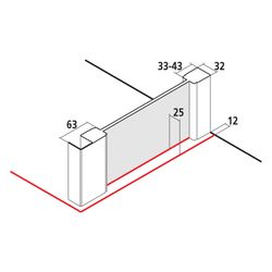 Kermi Seitenwand Raya TWD 2000x1000x32mm ESG Klar 6mm Silber Mattglanz Anschlag li... KERMI-RATWD100201PK 4051484207900 (Abb. 1)