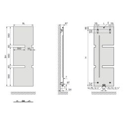 Kermi Tano Designheizkörper 1800x49x600mm, Ausführung links, 1033W bei 75/65/20 ... KERMI-SPN1A18600101LK 4051487923869 (Abb. 1)