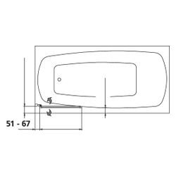 Kermi Badewannenaufsatz Vario 2000 Pendelflügel FW1 1400x650x24mm ESG Klar 3mm Sil... KERMI-V2FW1065141AK 4046383452452 (Abb. 1)