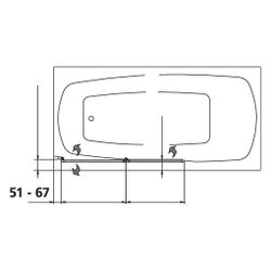 Kermi Badewannenaufsatz Vario 2000 Faltwand 2F FW2 1400x600x24mm Kerolan Perl 3mm ... KERMI-V2FW20601412K 4046383453022 (Abb. 1)