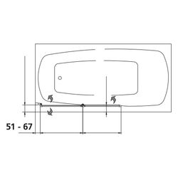 Kermi Badewannenaufsatz Vario 2000 Faltwand 2F FW2 1400x600x24mm Kerolan Perl 3mm ... KERMI-V2FW20601412K 4046383453022 (Abb. 1)